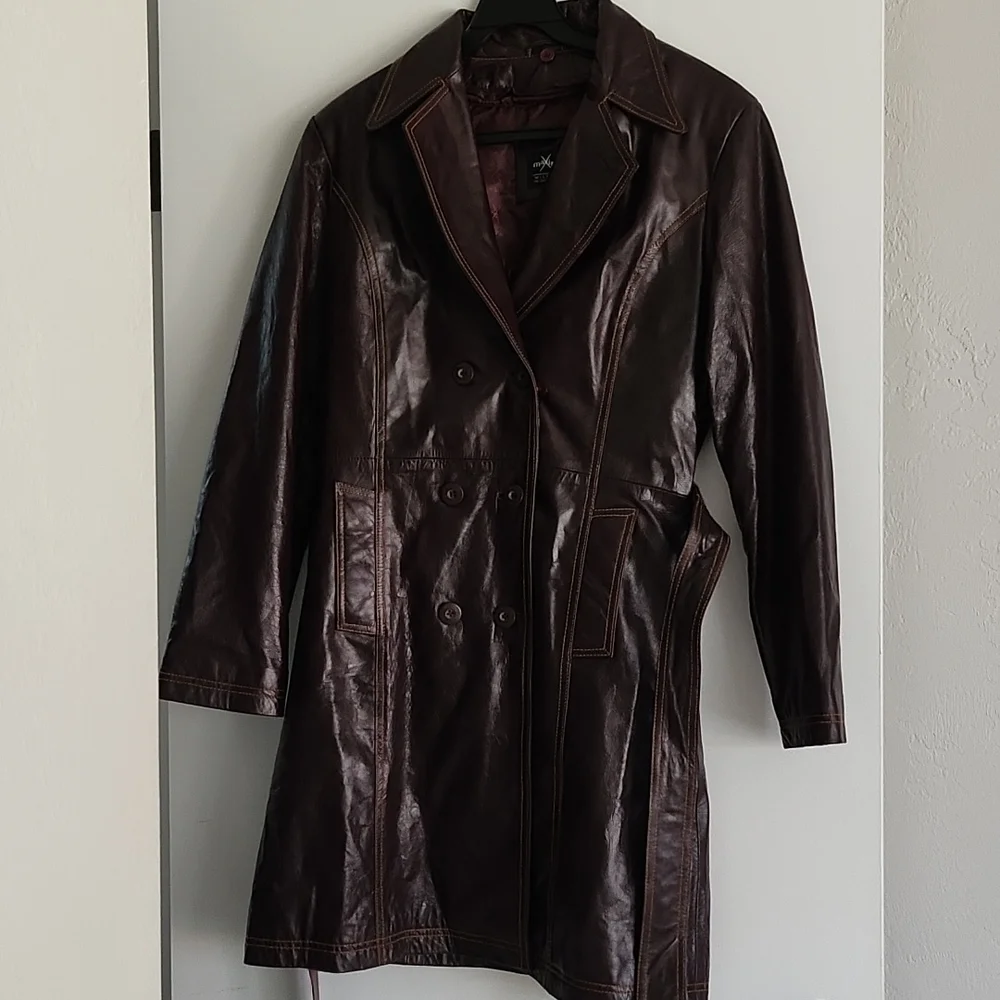 Genuine Leather Lined Coat - Picture 1 of 17